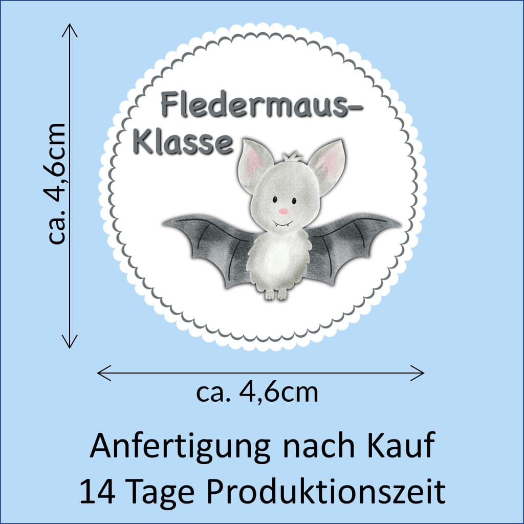 Bügelbild Fledermaus Klassenlogos