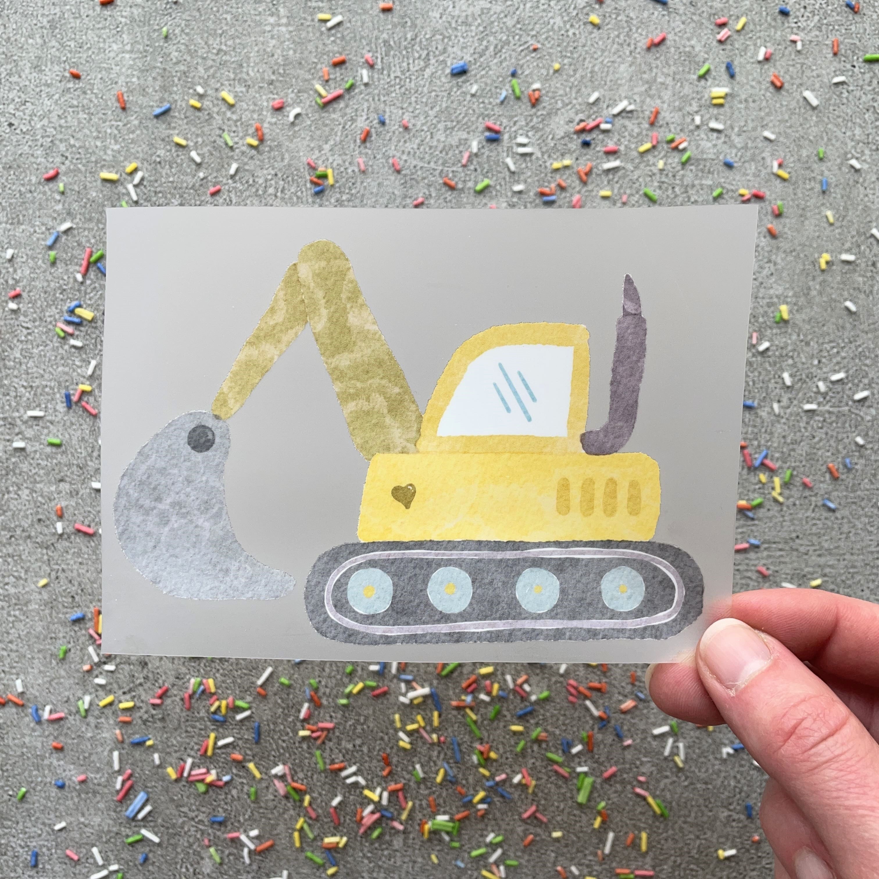 Bügelbild Bagger