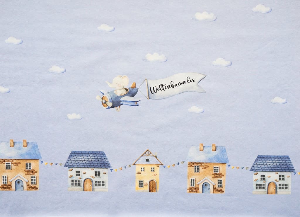 großes Stoffpanel Weltenbummler