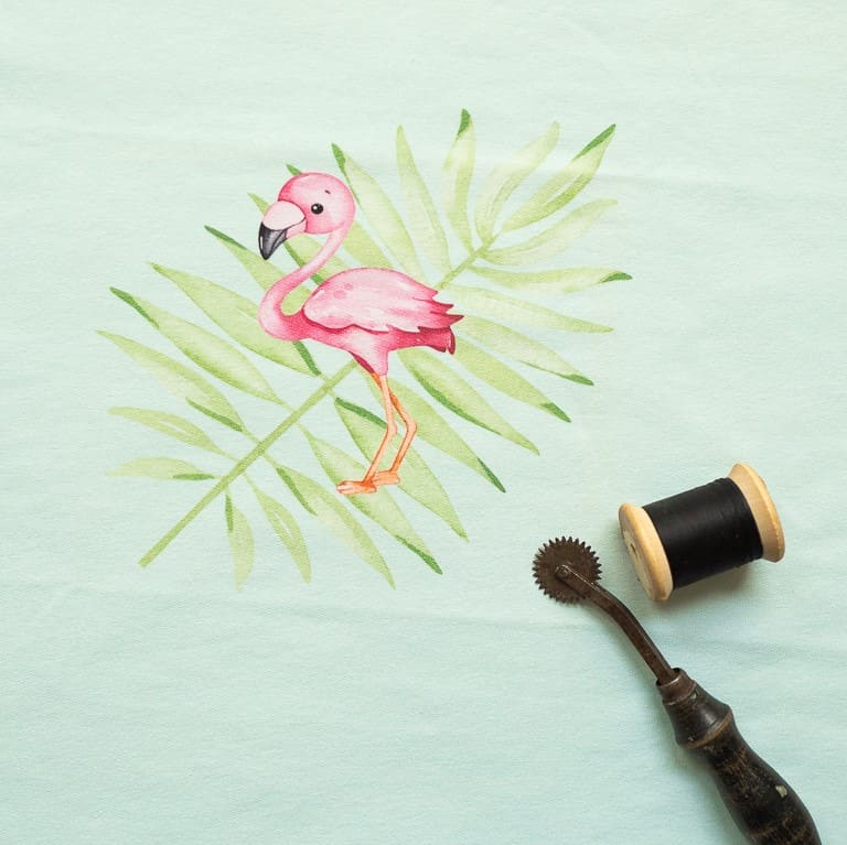 Stoffpanel Flamingo