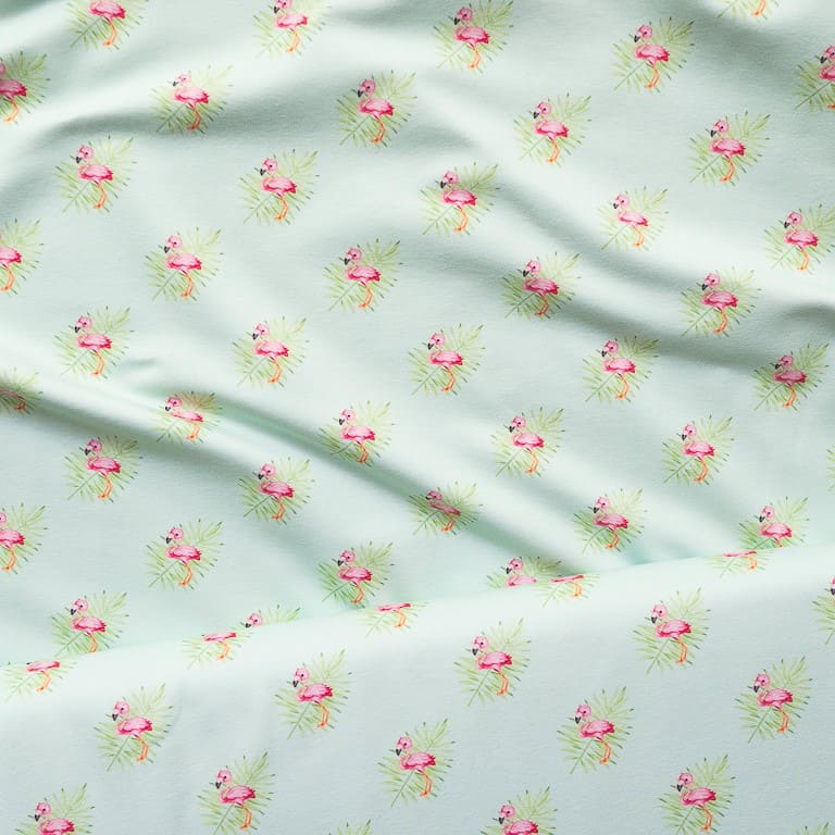 French Terry Stoff Flamingo