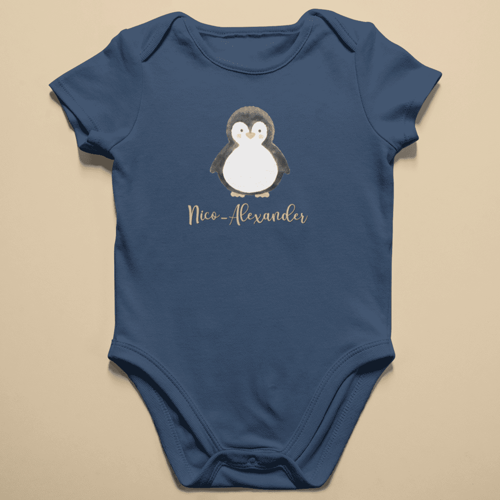 personalisiertes Bügelbild Pinguin