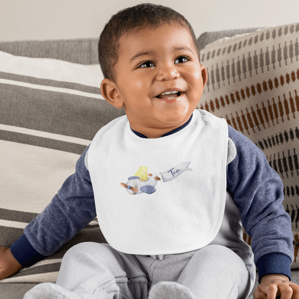 personalisiertes Bügelbild Krokodil im Flieger