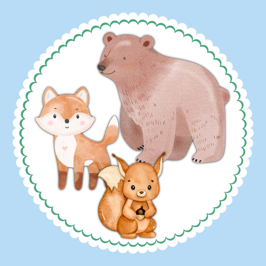 Bügelbild Waldtierklasse Klassenlogos