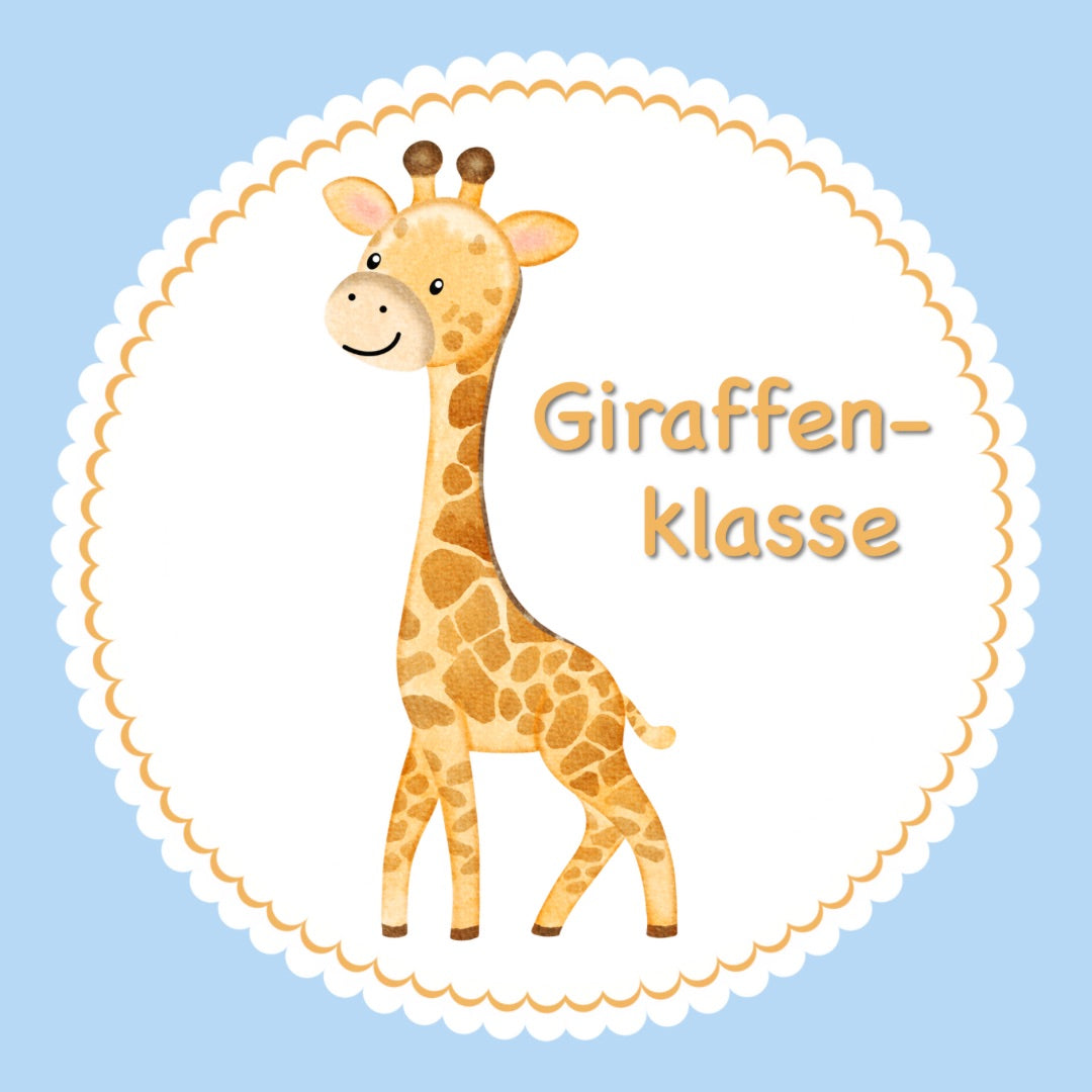 Bügelbild Giraffe Klassenlogos