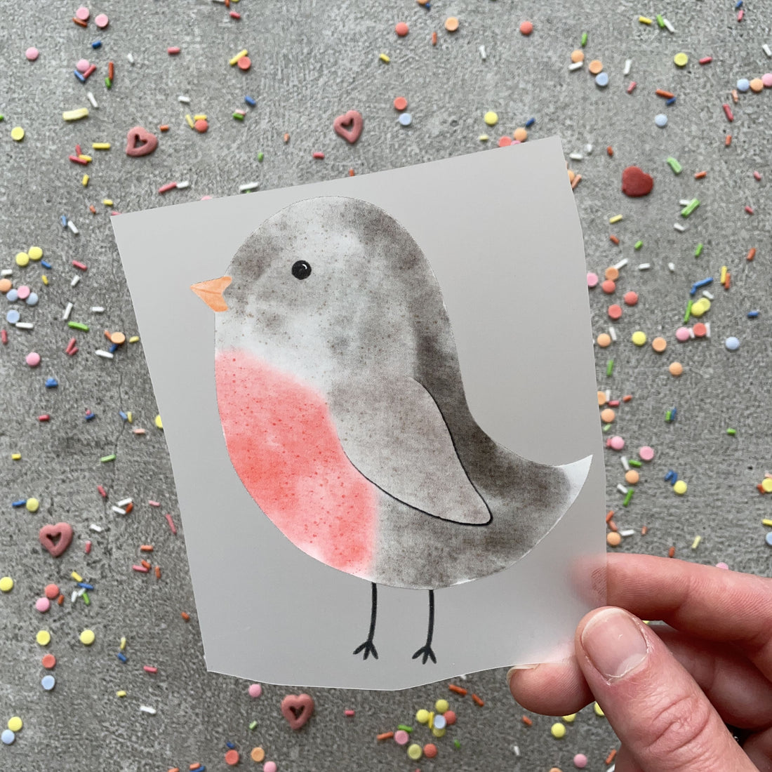 Bügelbild Rotkehlchen