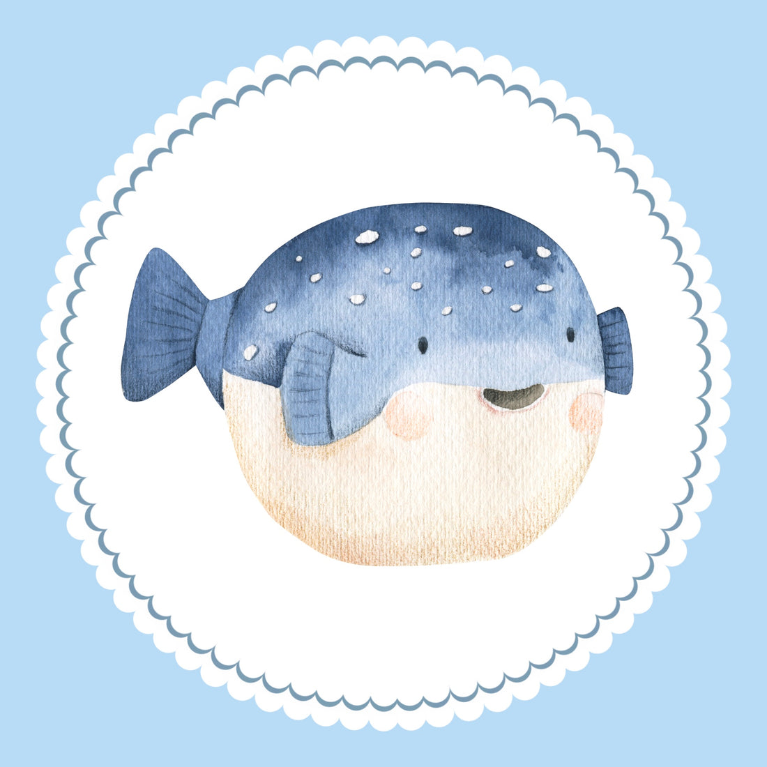 Bügelbild Kugelfisch Klassenlogos