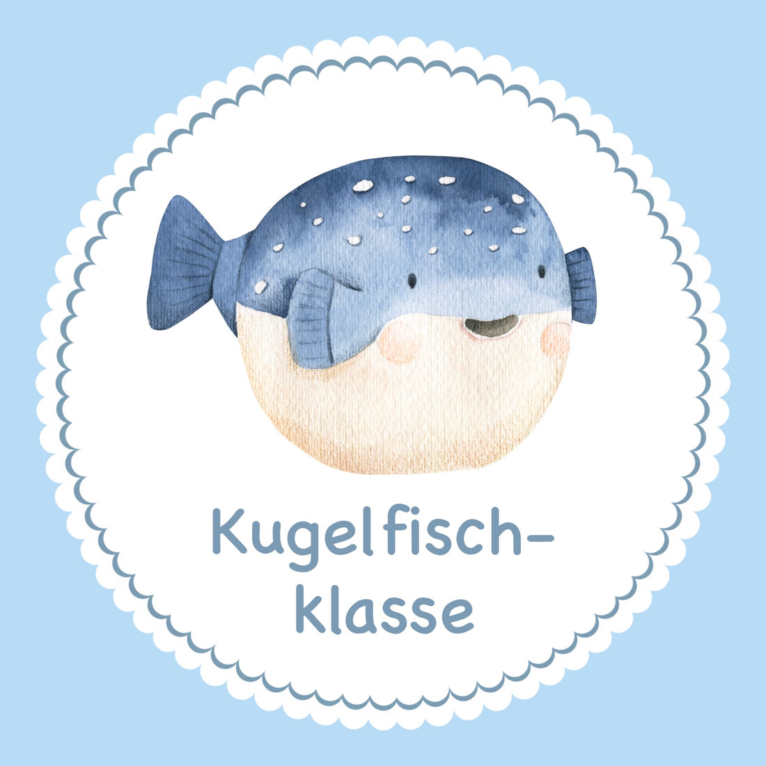 Bügelbild Kugelfisch Klassenlogos