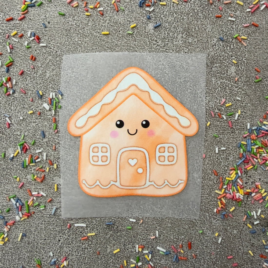 Bügelbild Lebkuchenhaus, Pfefferkuchenhaus, gingerbread house