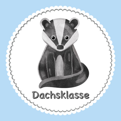 Bügelbild Dachs Dora Klassenlogos