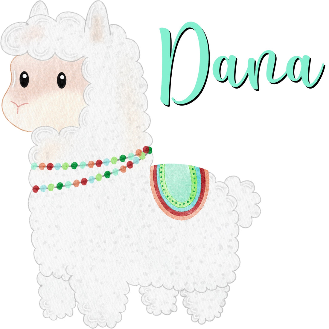 personalisiertes Bügelbild Lama