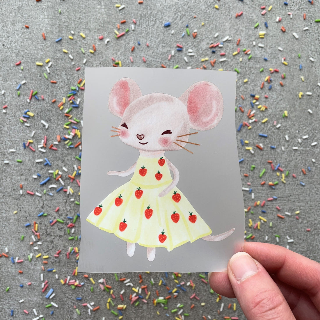 Bügelbild Frau Maus