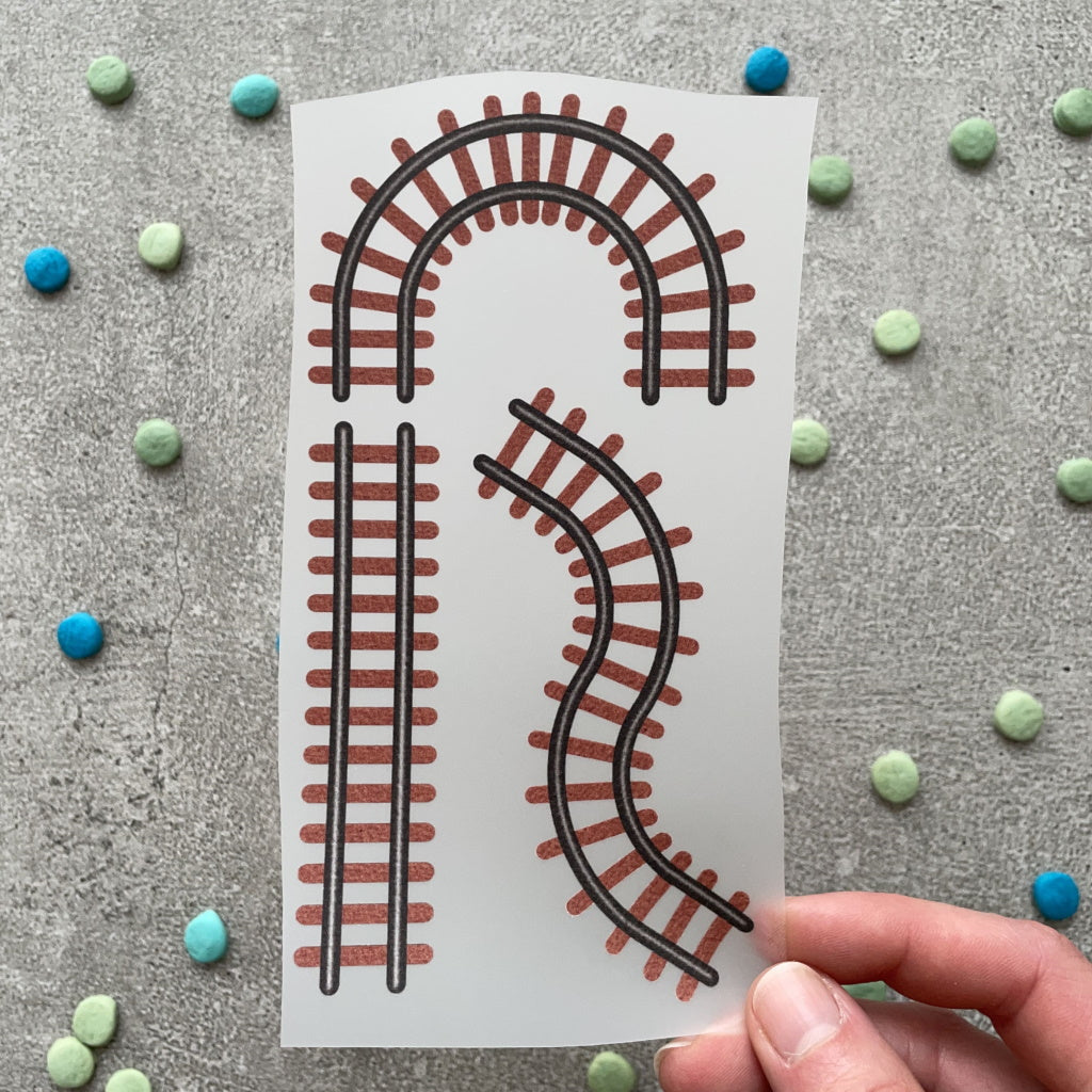 Bügelbild Zugschienen
