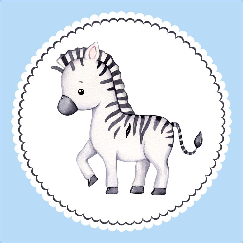 Bügelbild Zebra Klassenlogos