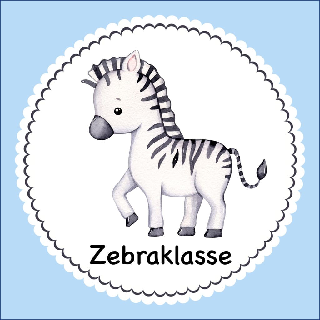 Bügelbild Zebra Klassenlogos