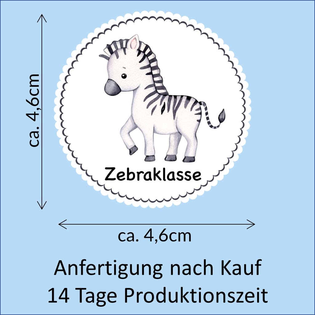 Bügelbild Zebra Klassenlogos