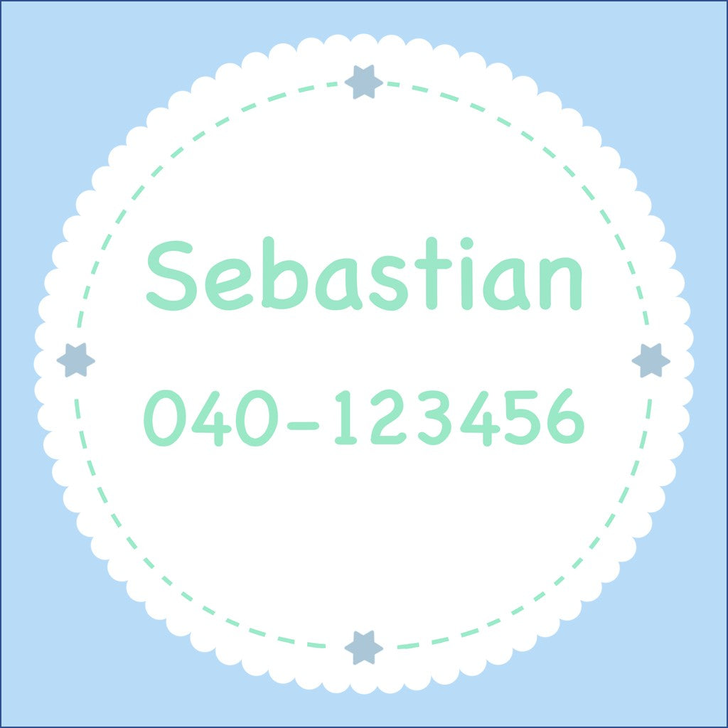 16 Namensetiketten zum Aufbügeln