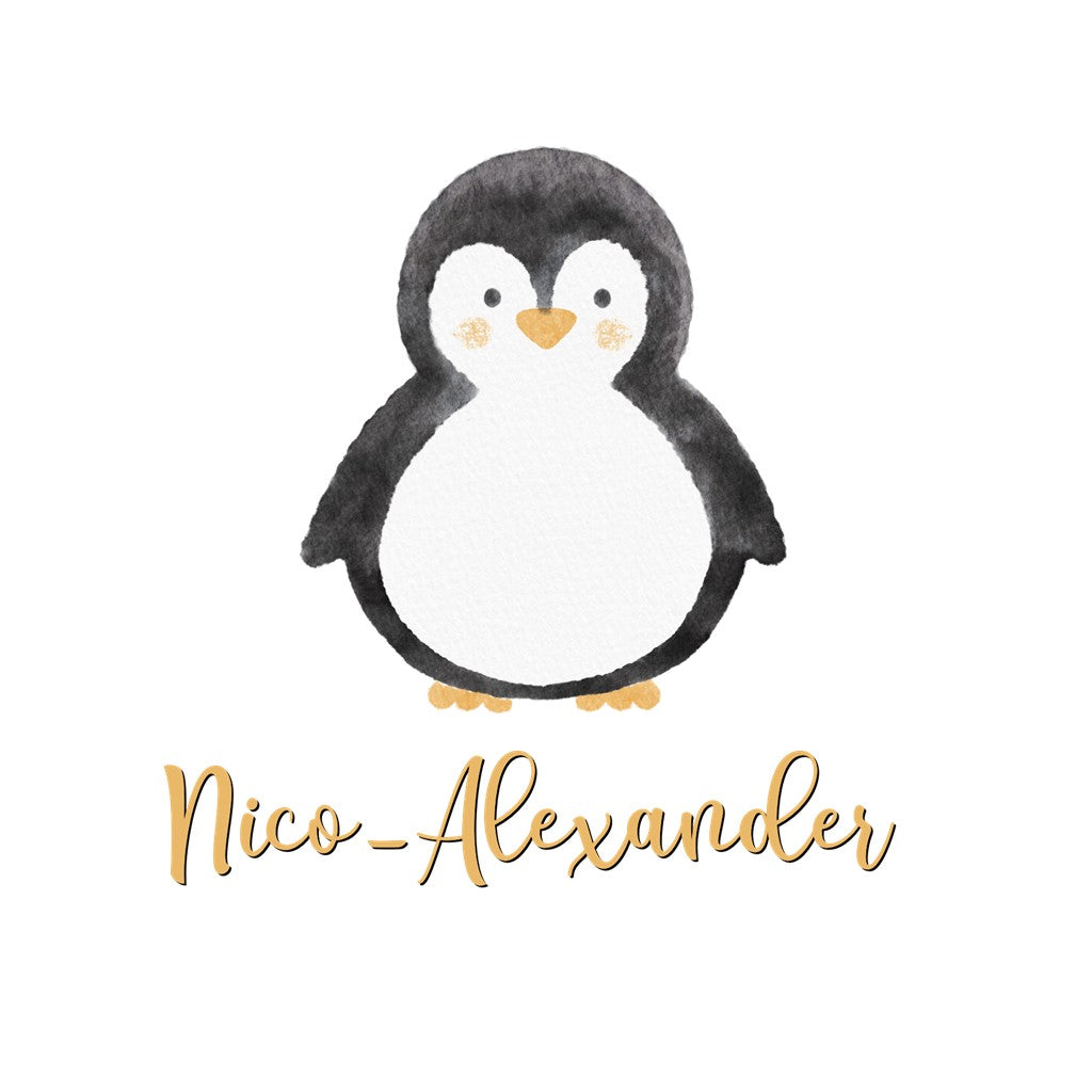 personalisiertes Bügelbild Pinguin
