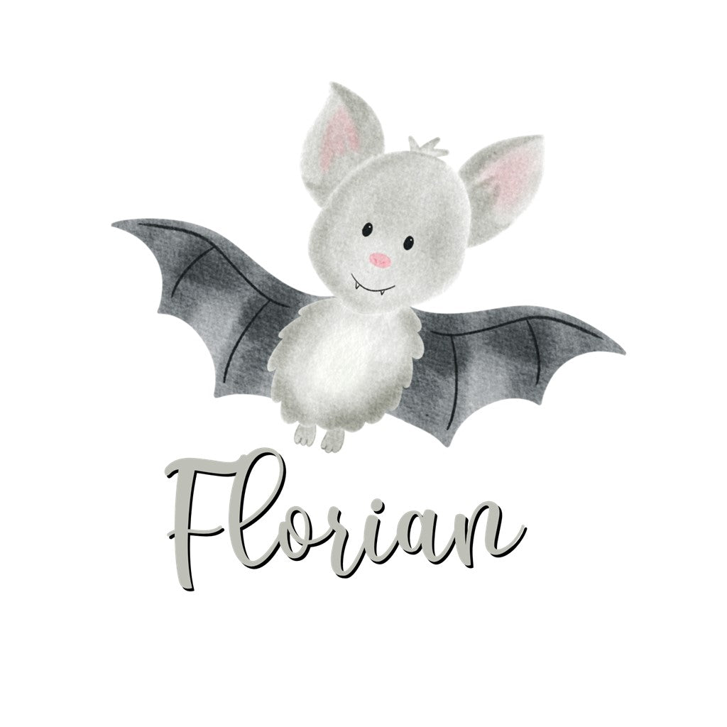 personalisiertes Bügelbild Fledermaus