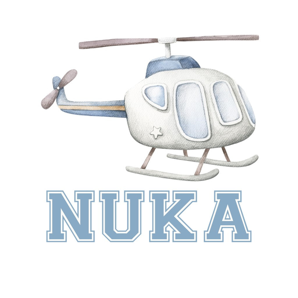 personalisiertes Bügelbild Hubschrauber