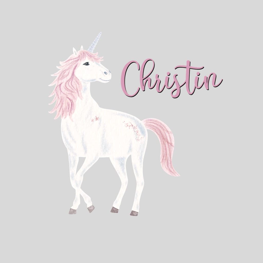 personalisiertes Bügelbild Einhorn