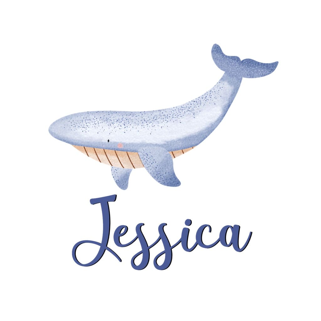 personalisiertes Bügelbild Blauwal