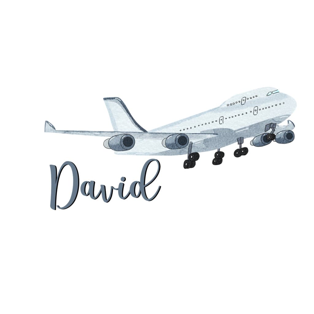 personalisiertes Bügelbild Jumbo Jet Boeing 747