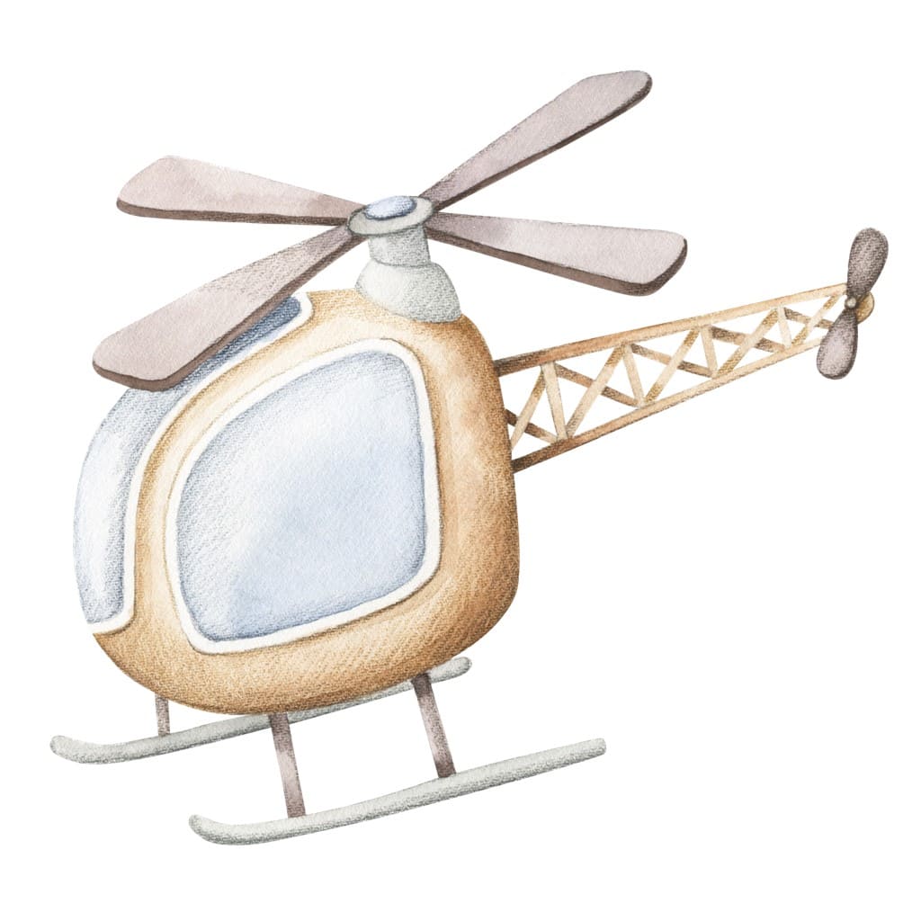 Bügelbild brauner Helikopter
