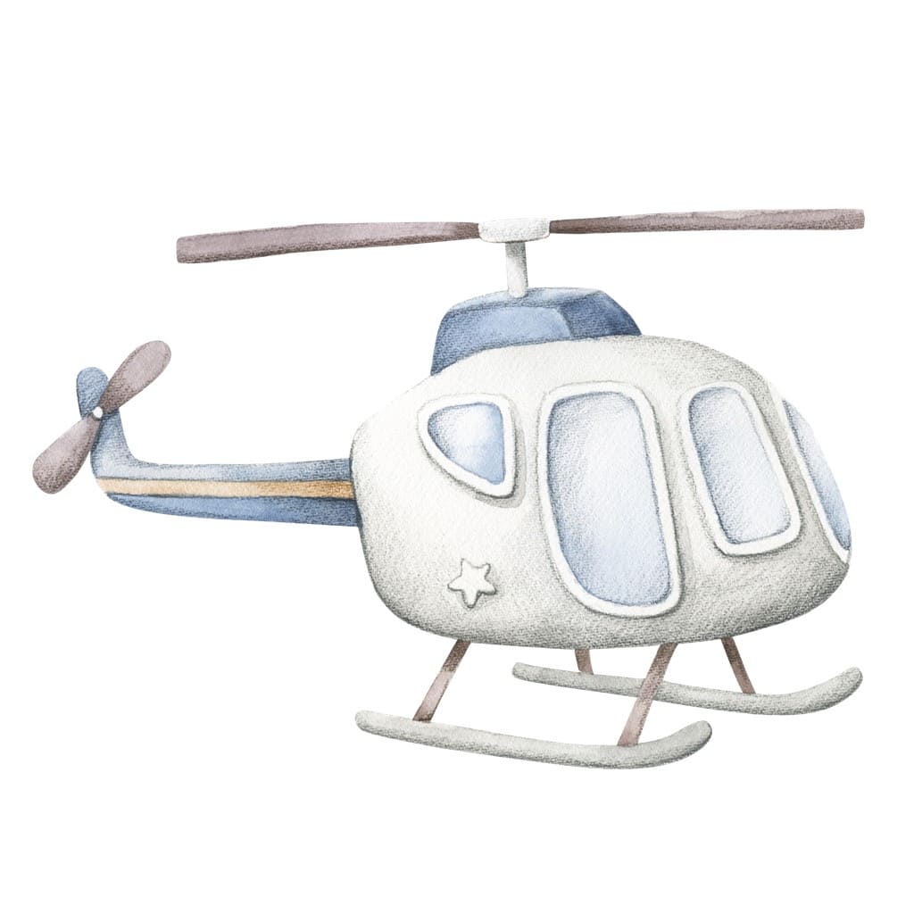 Bügelbild grauer Helikopter