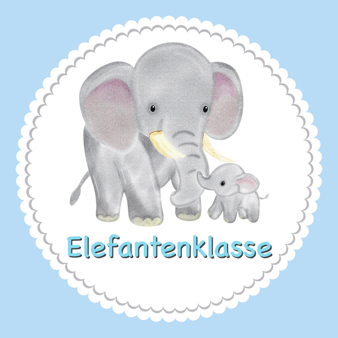 Bügelbild Elefant Klassenlogos