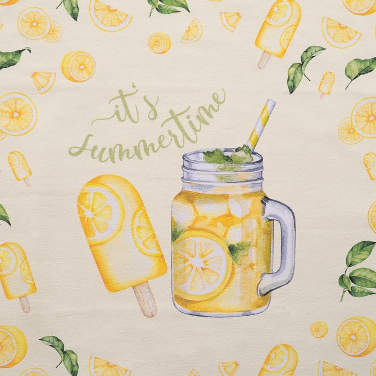 Stoffpanel Zitroneneis und Zitronenlimonade it´s Summertime